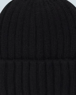 Beanie with Ribbed Lapel