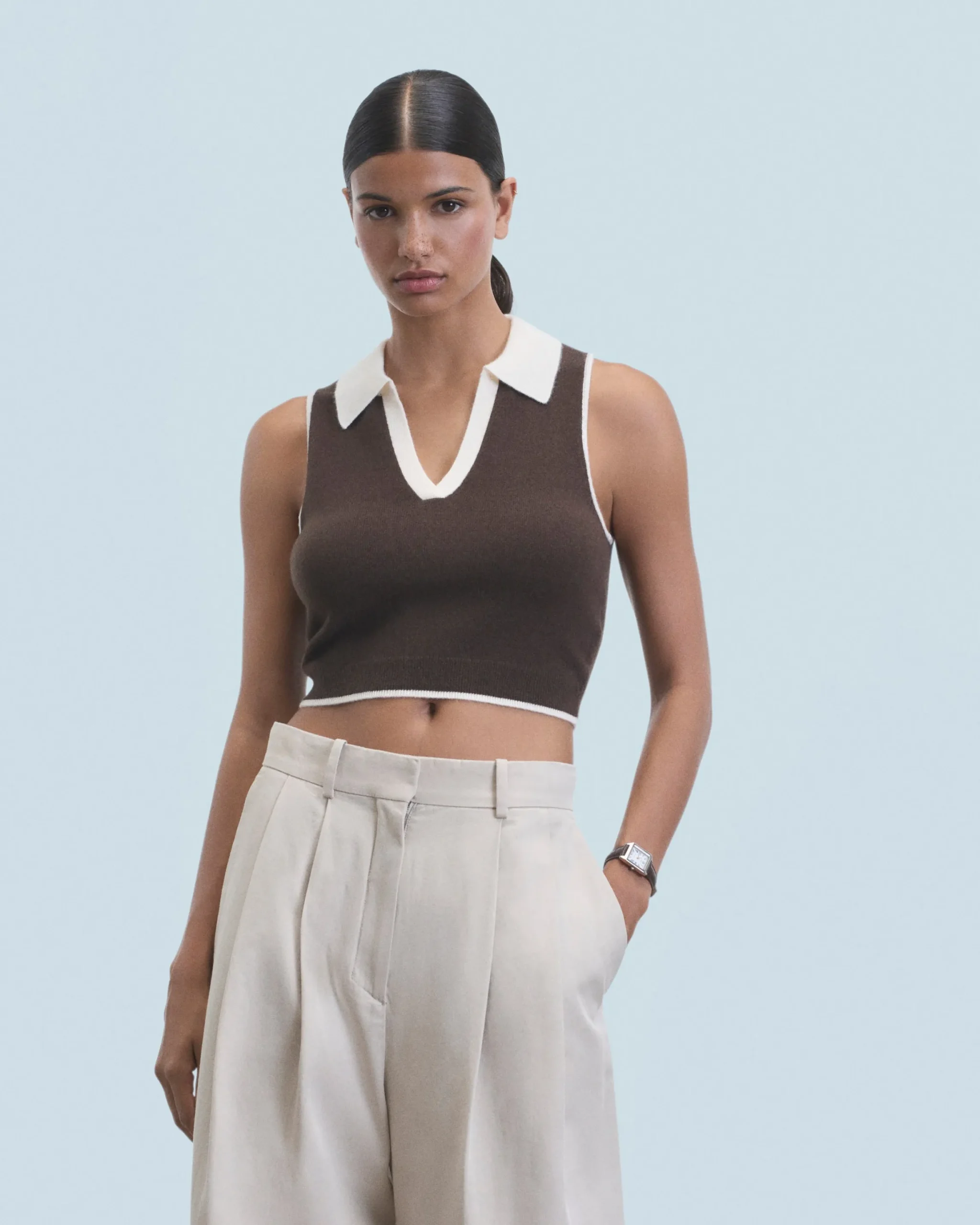 Bicolor Sleeveless Sweater