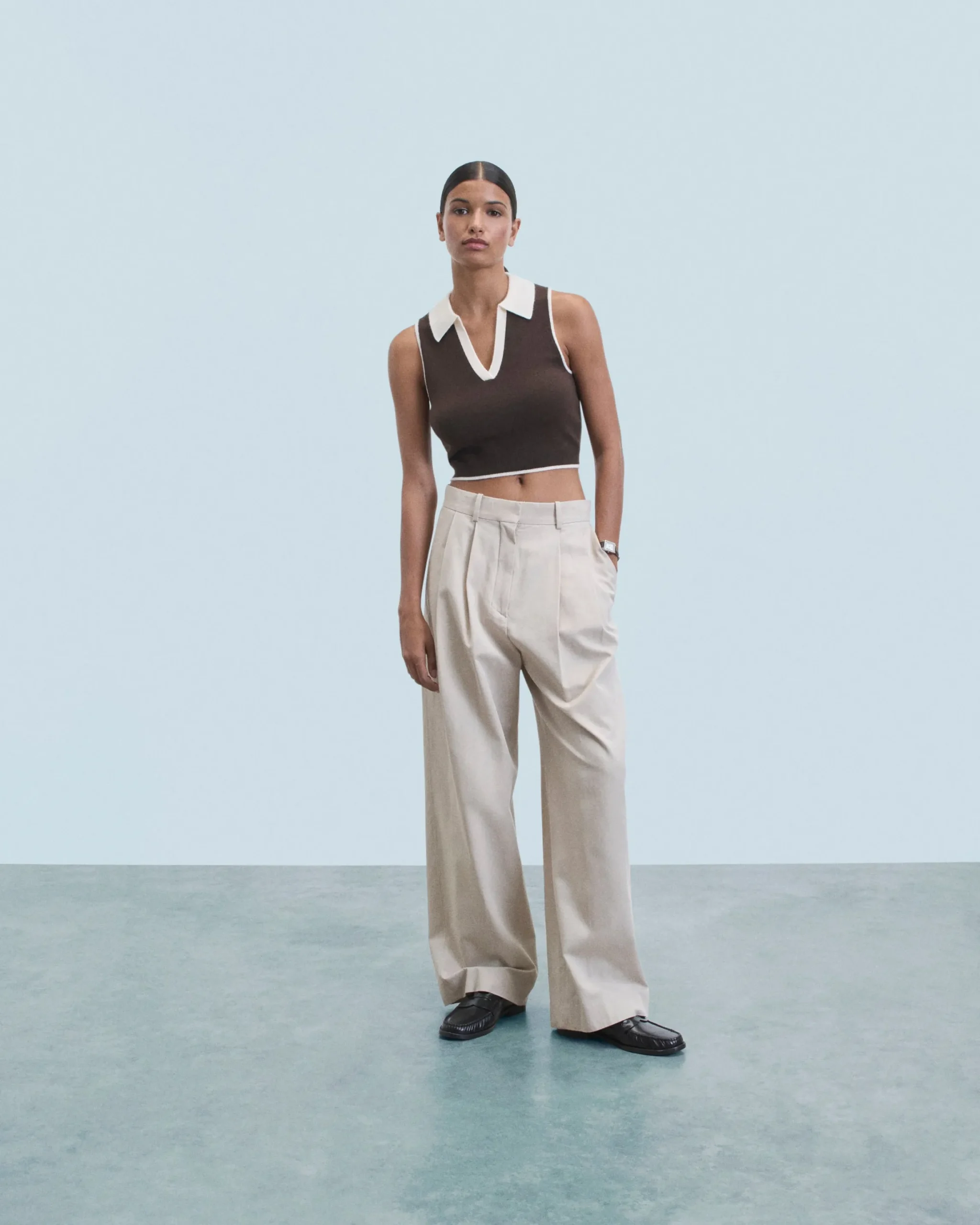 Bicolor Sleeveless Sweater