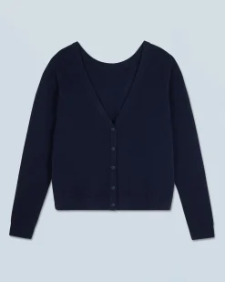 Crewneck Backless Buttoned Sweater