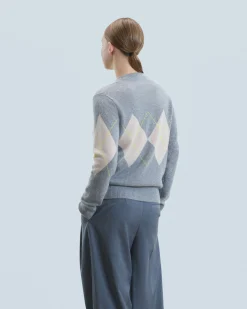 Crewneck Diamond Pattern Sweater