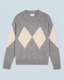 Crewneck Diamond Pattern Sweater