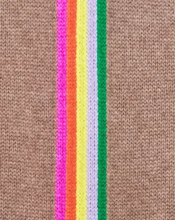 Crewneck Sweater with Stripes and Multico Sleeves