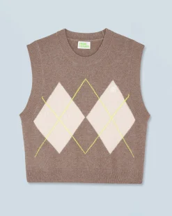 Diamond Pattern Sleeveless Sweater