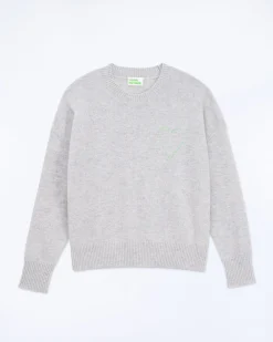 Embroidered Heart Crewneck Sweater