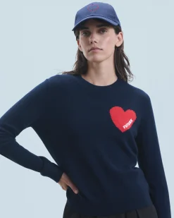 Embroidered Heart Curved Visor Cap