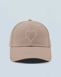Embroidered Heart Curved Visor Cap