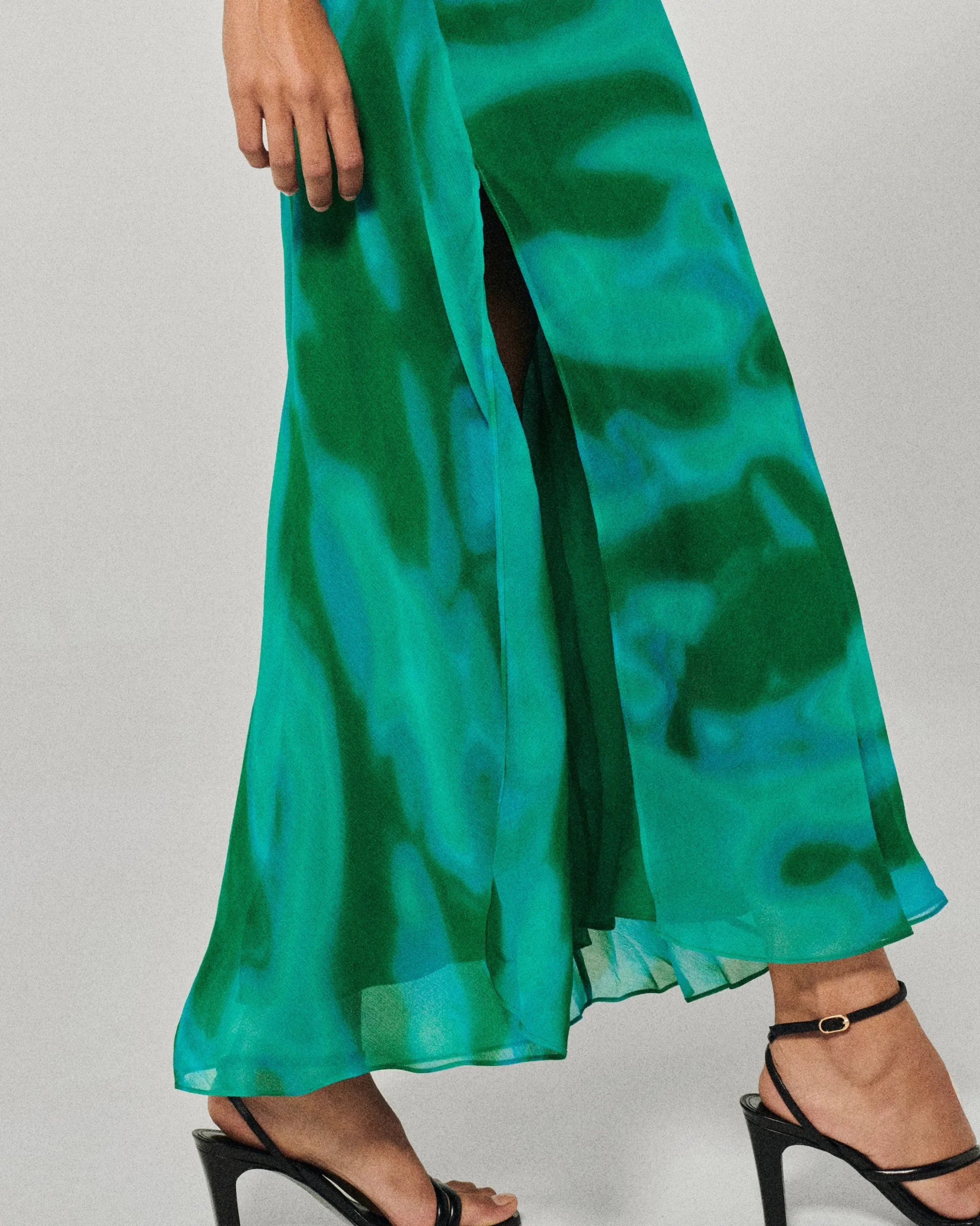 Long Chiffon Strap Dress