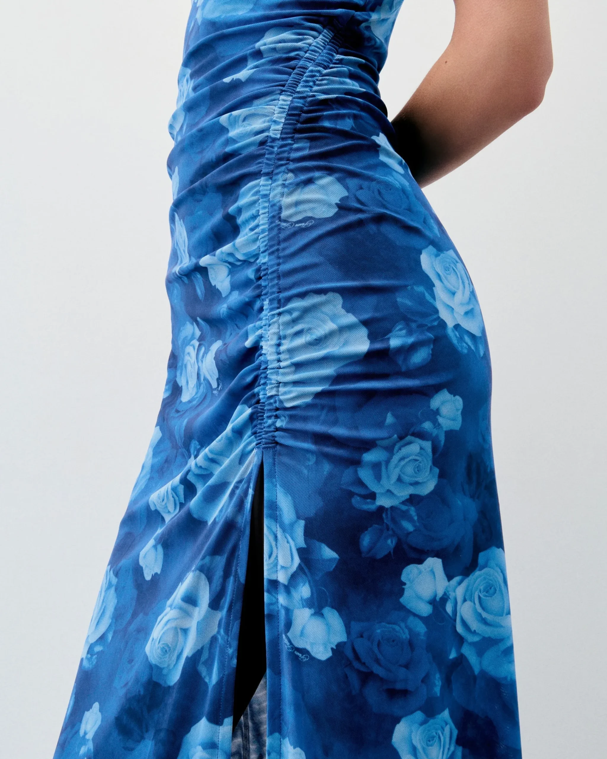 Long Mesh Dress With Fine Straps