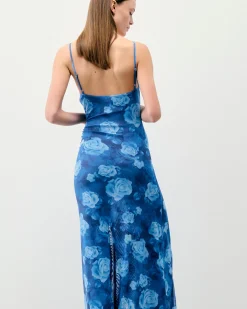Long Mesh Dress With Fine Straps