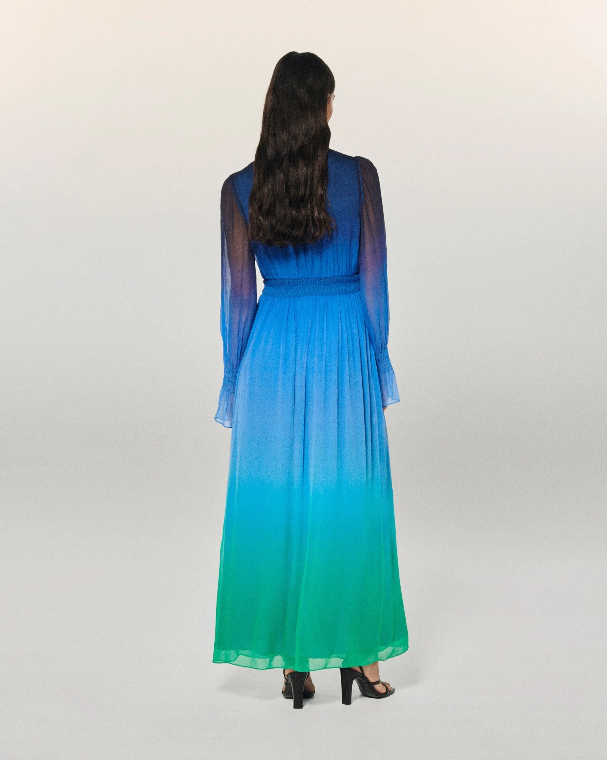 Long Sleeve Chiffon Long Dress