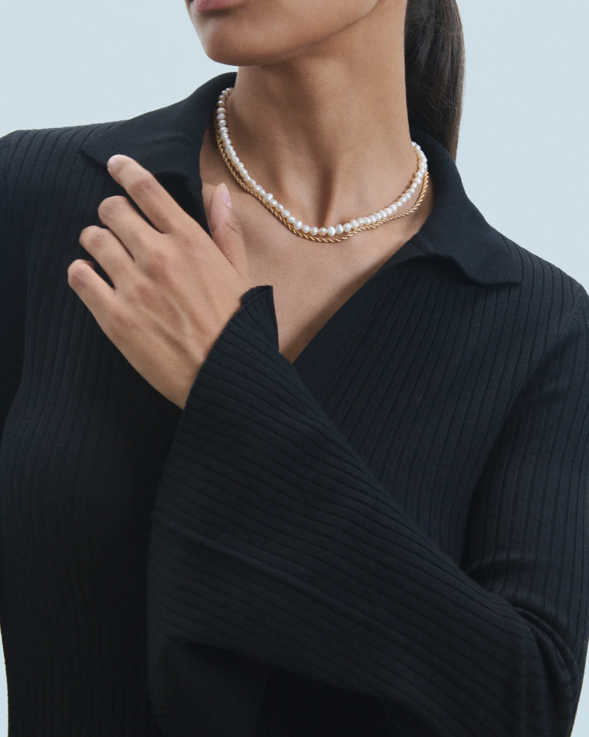 Long Sleeve Polo Neck Long Dress