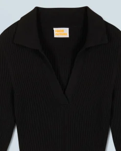 Long Sleeve Polo Neck Long Dress