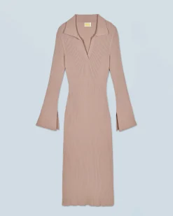 Long Sleeve Polo Neck Long Dress