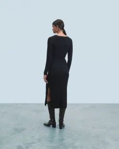 Long Sleeve Sweetheart Neckline Long Dress
