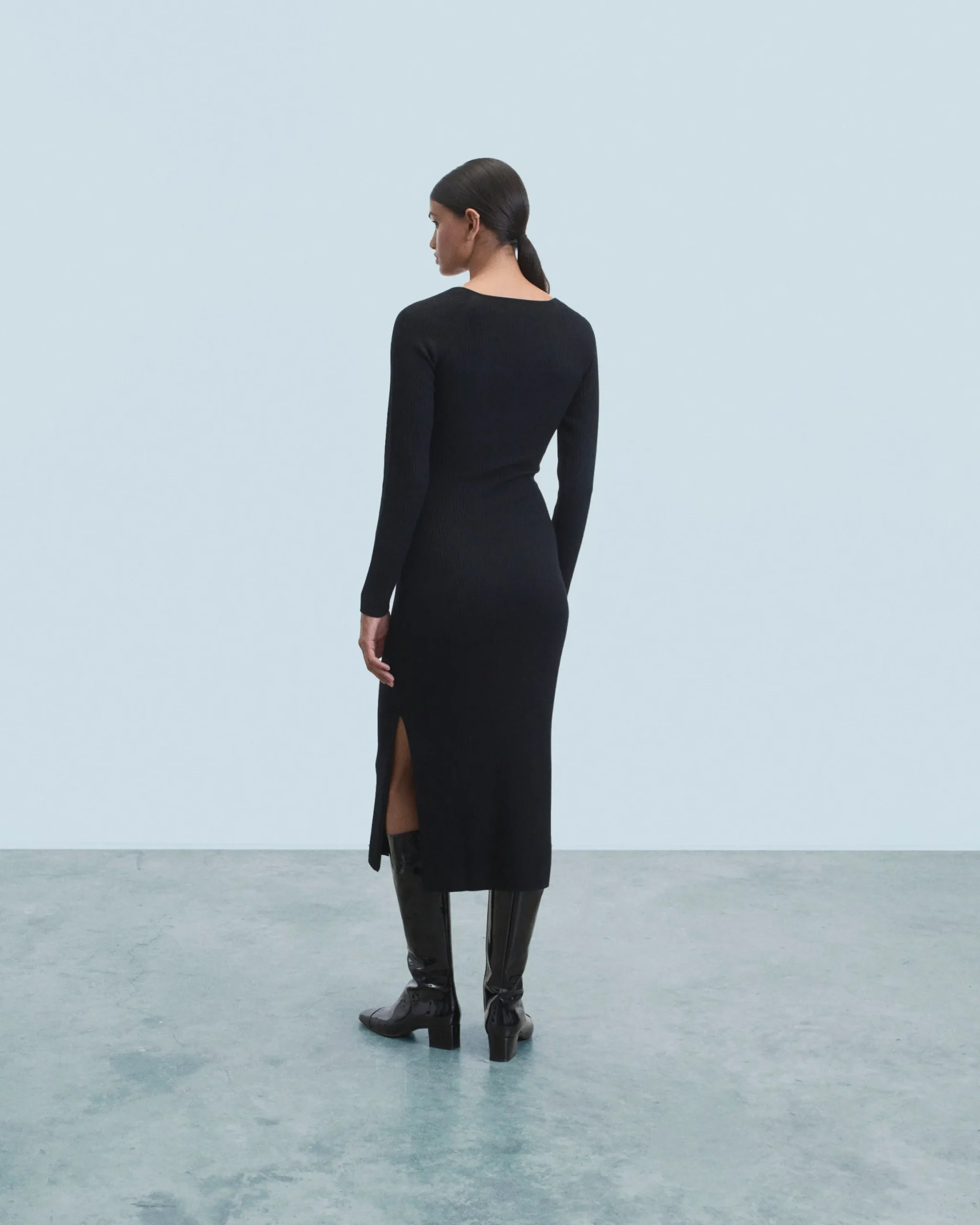 Long Sleeve Sweetheart Neckline Long Dress