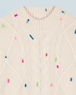 Multicolored Twisted Crewneck Sweater