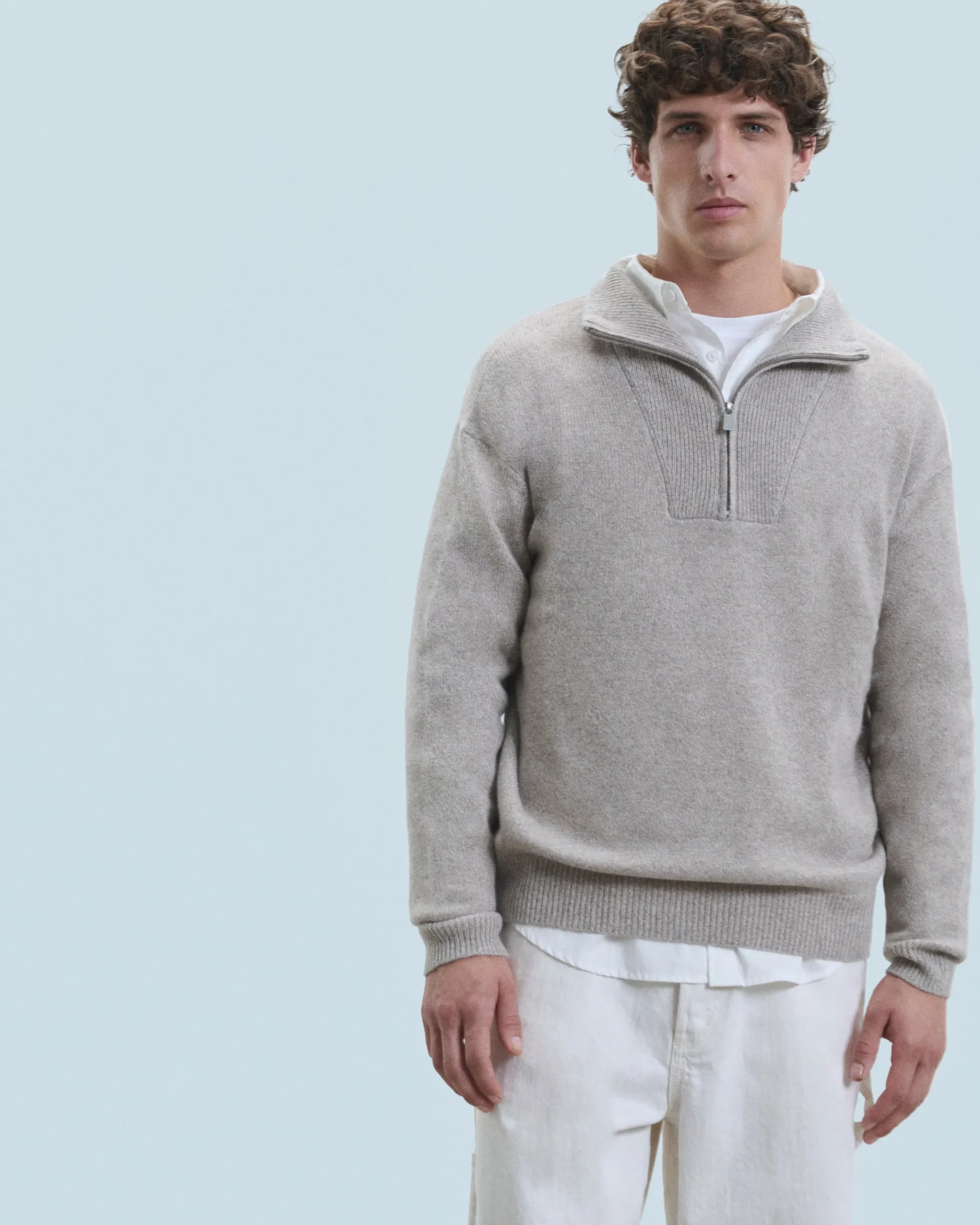 Oversized Quarter Zip Neck Sweater
