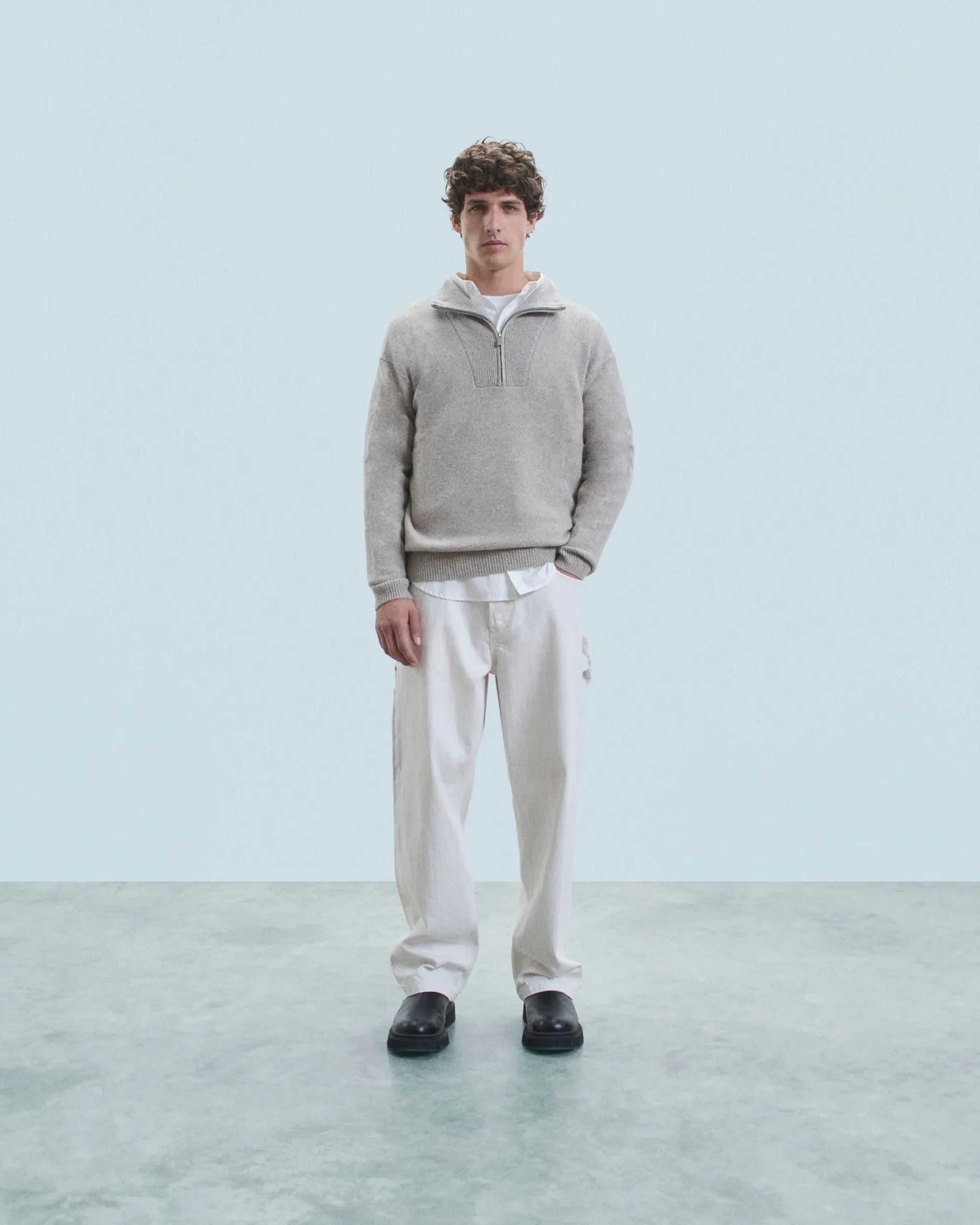 Oversized Quarter Zip Neck Sweater