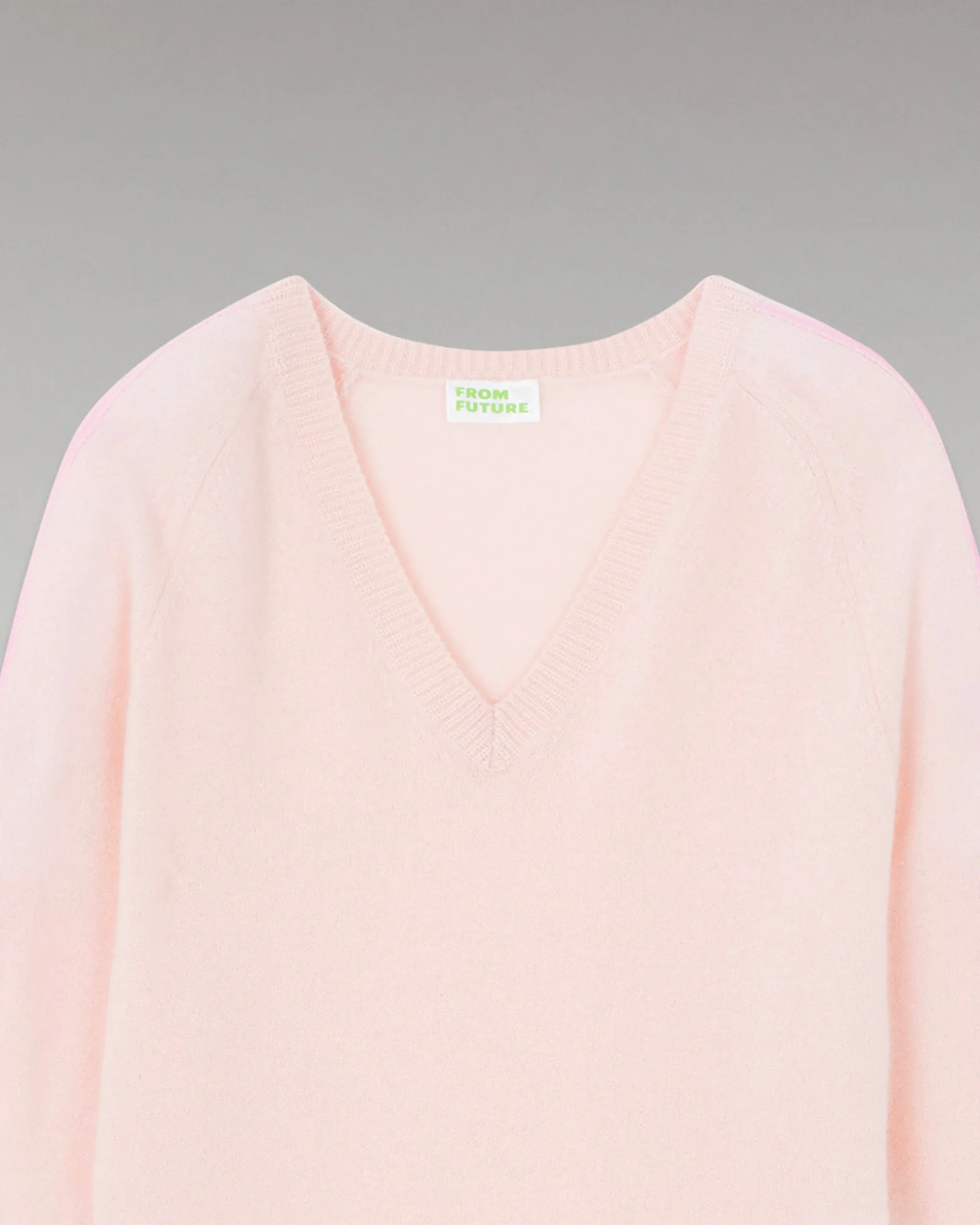 Oversized V-Neck Sweater with Two-Tone Stripes