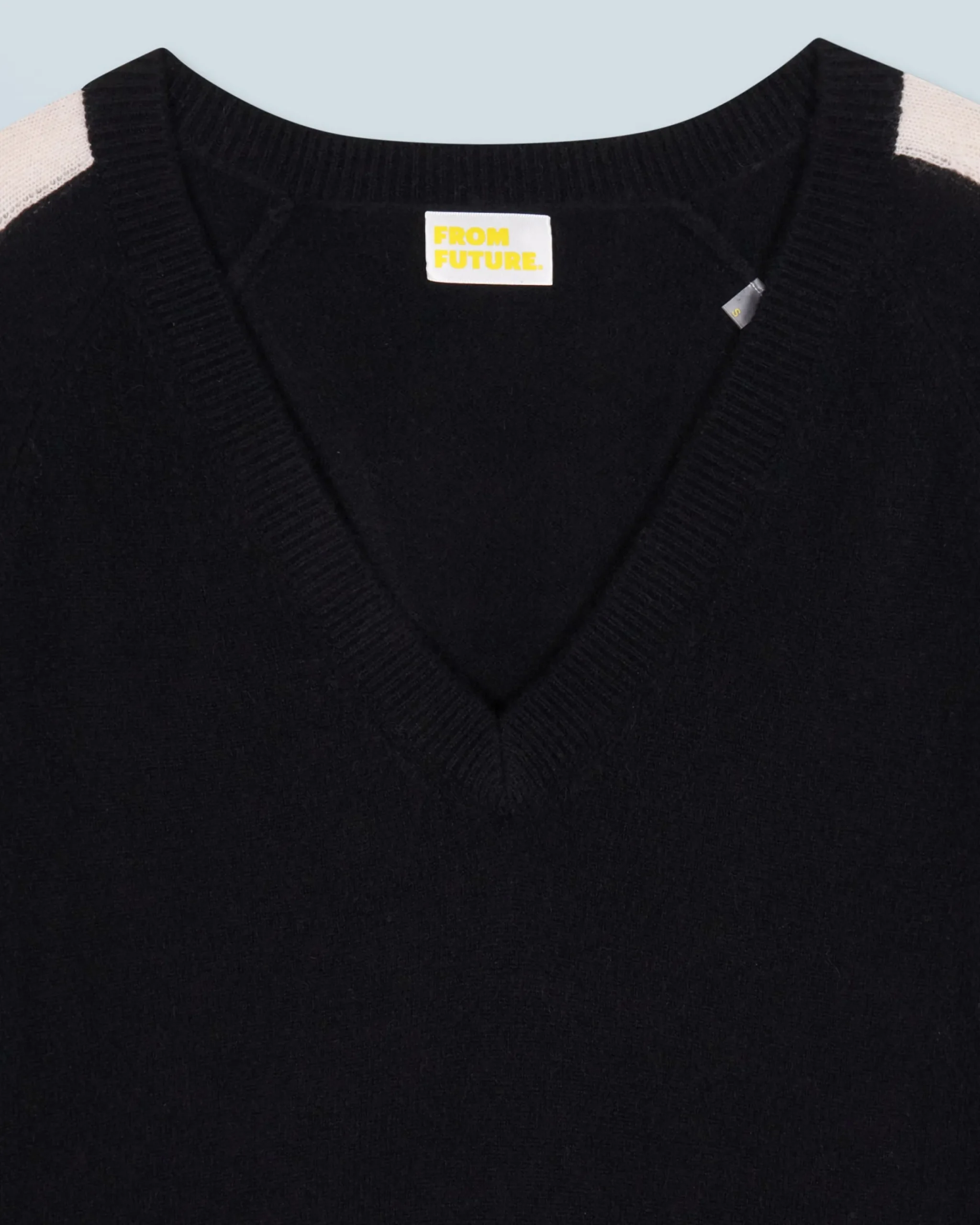 Oversized V-Neck Sweater with Two-Tone Stripes