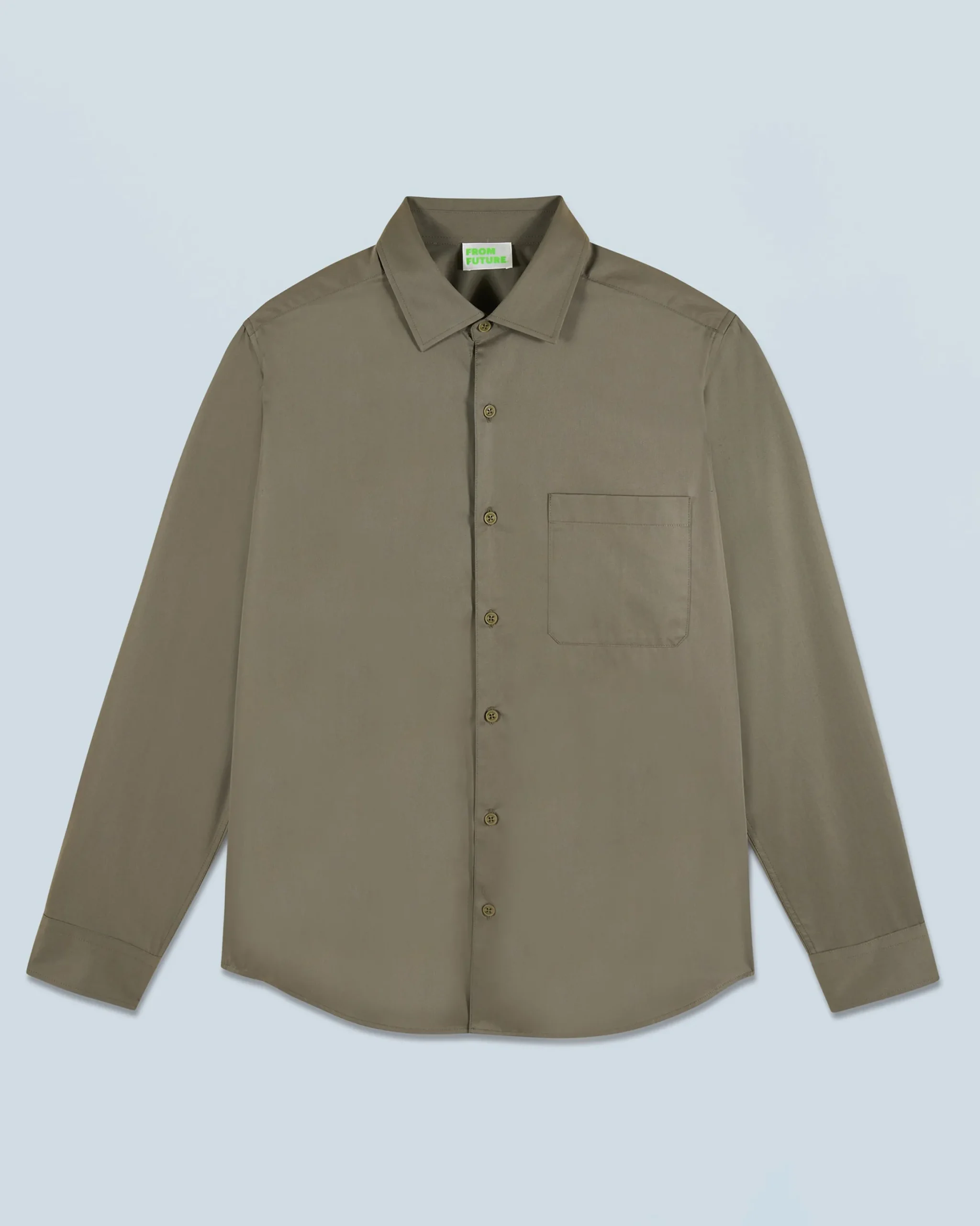 Plain Embroidery Long Sleeve Shirt