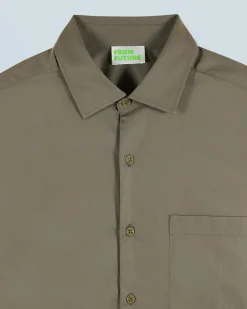 Plain Embroidery Long Sleeve Shirt