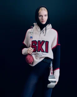 Quarter Zip Neck Sweater SKI
