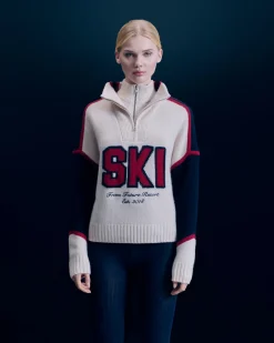 Quarter Zip Neck Sweater SKI