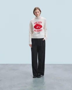 Red Lips Crewneck Sweater