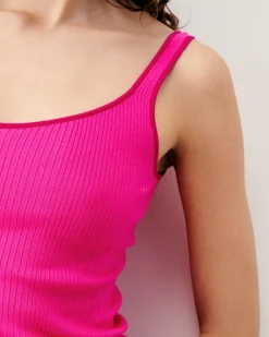 Ribbed Tank Top with Contrasting Trims
