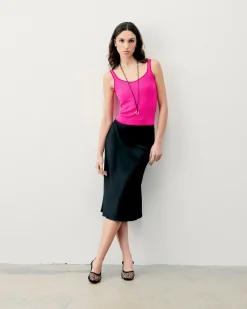 Ribbed Tank Top with Contrasting Trims