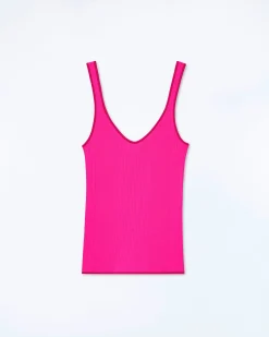 Ribbed Tank Top with Contrasting Trims