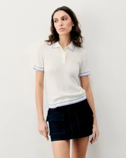 Short Sleeve Top with Two-Tone Stripes