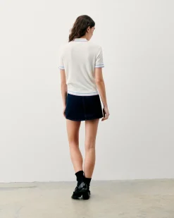 Short Sleeve Top with Two-Tone Stripes