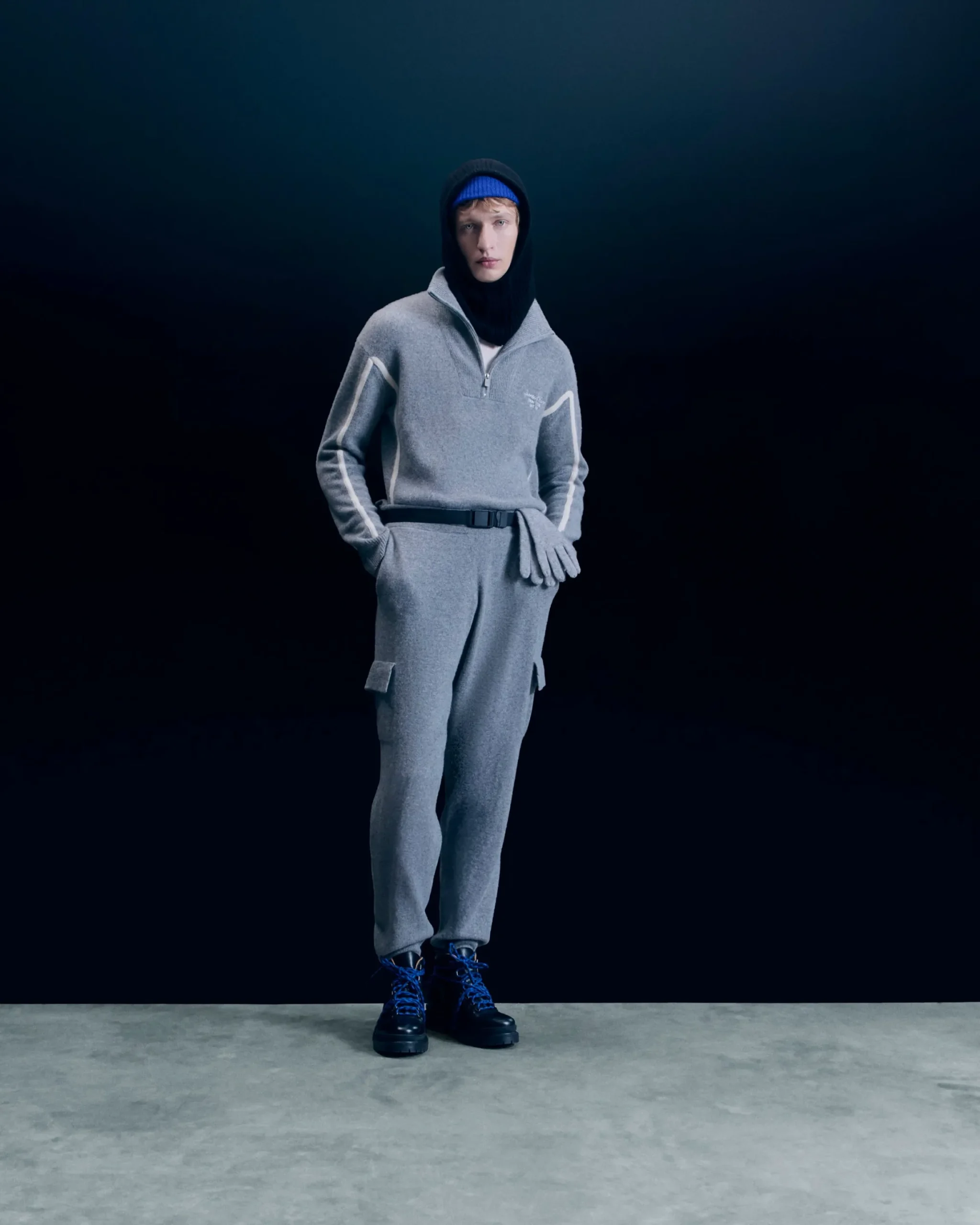 Striped Quarter Zip Neck Sweater