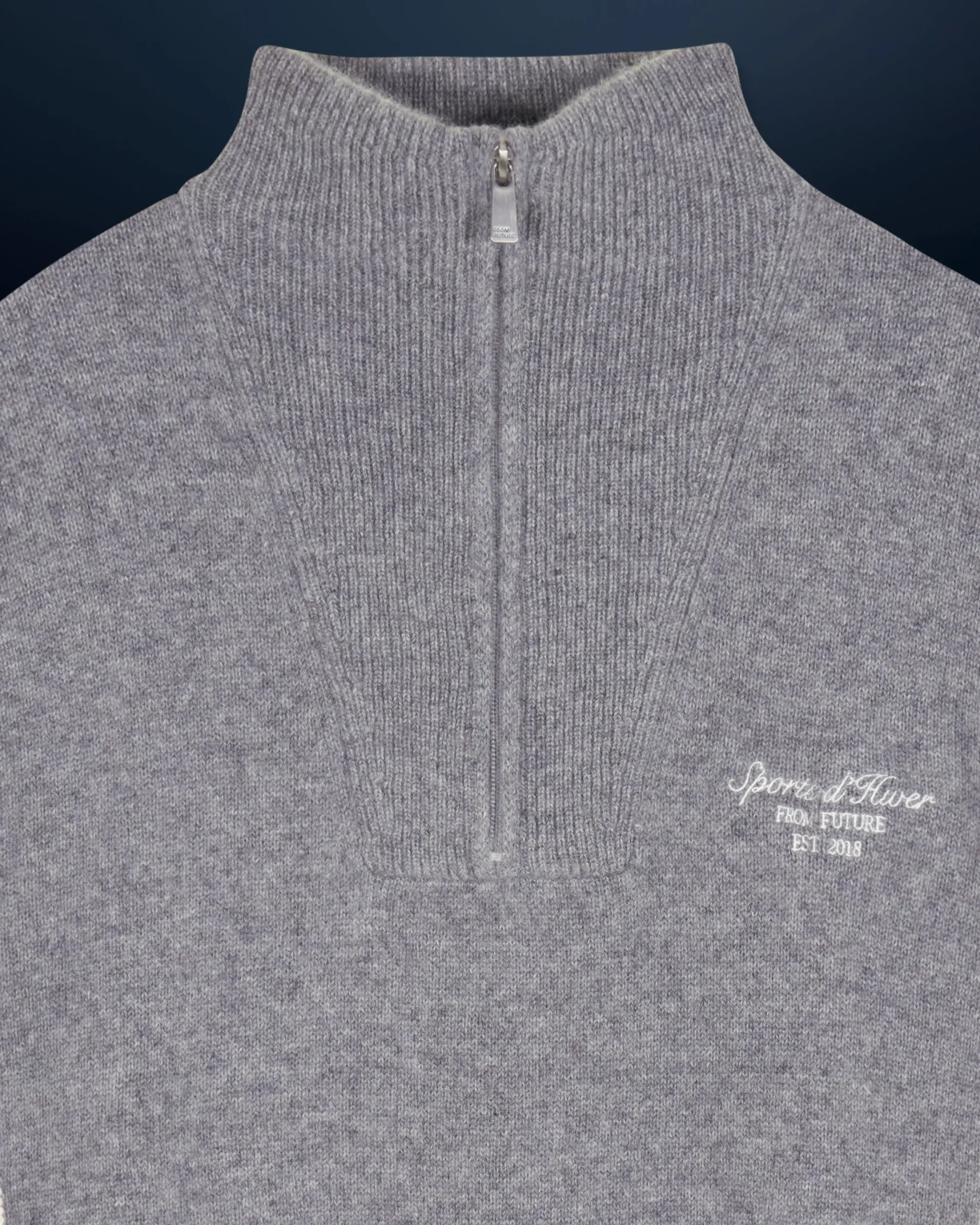 Striped Quarter Zip Neck Sweater