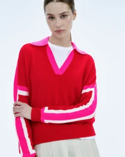 Tricolor Polo Neck Sweater