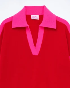 Tricolor Polo Neck Sweater