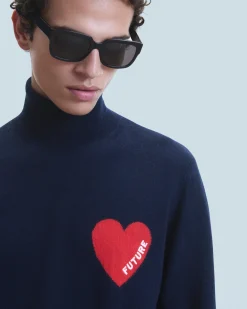 Turtleneck Heart Sweater