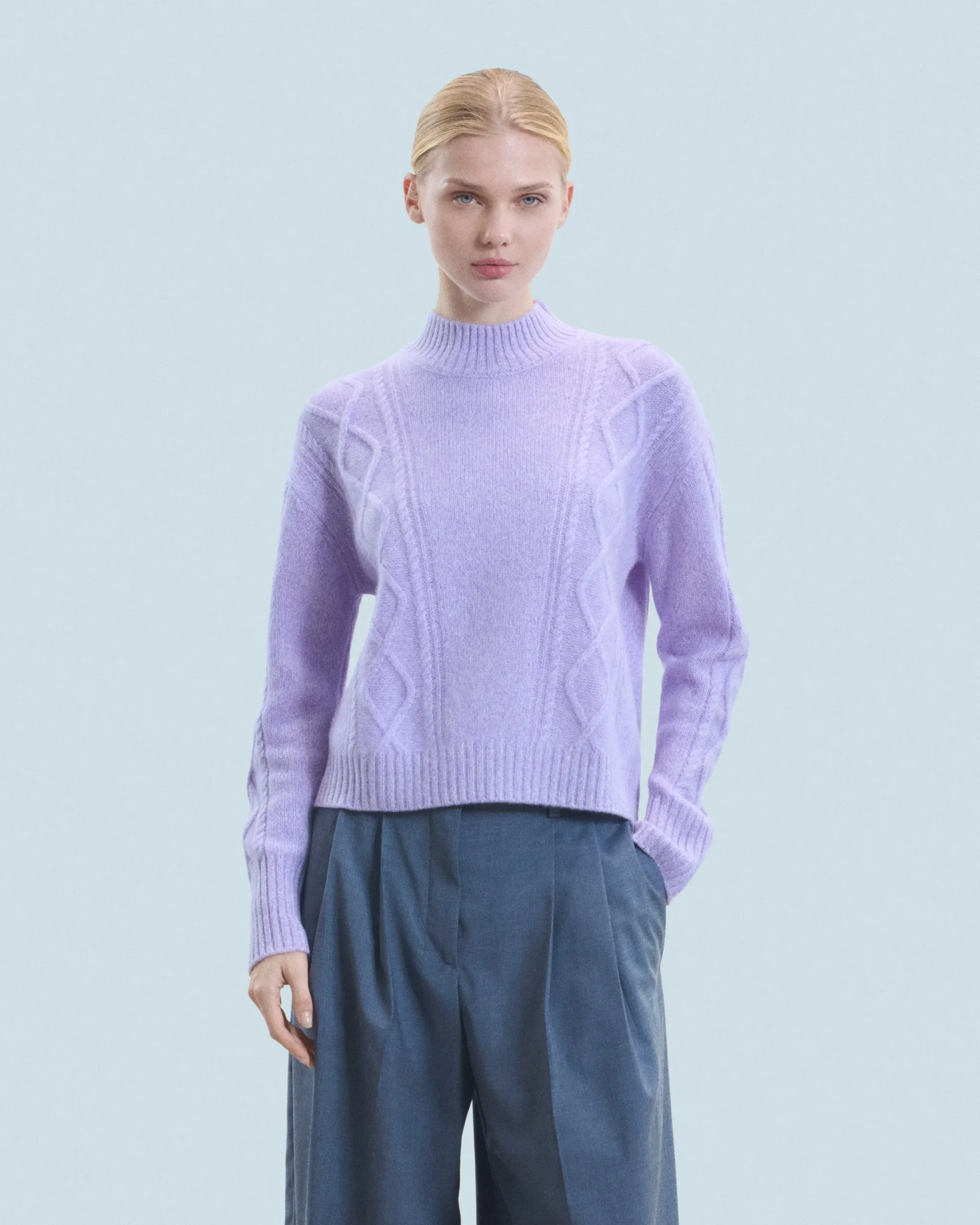 Twisted Mock Neck Sweater