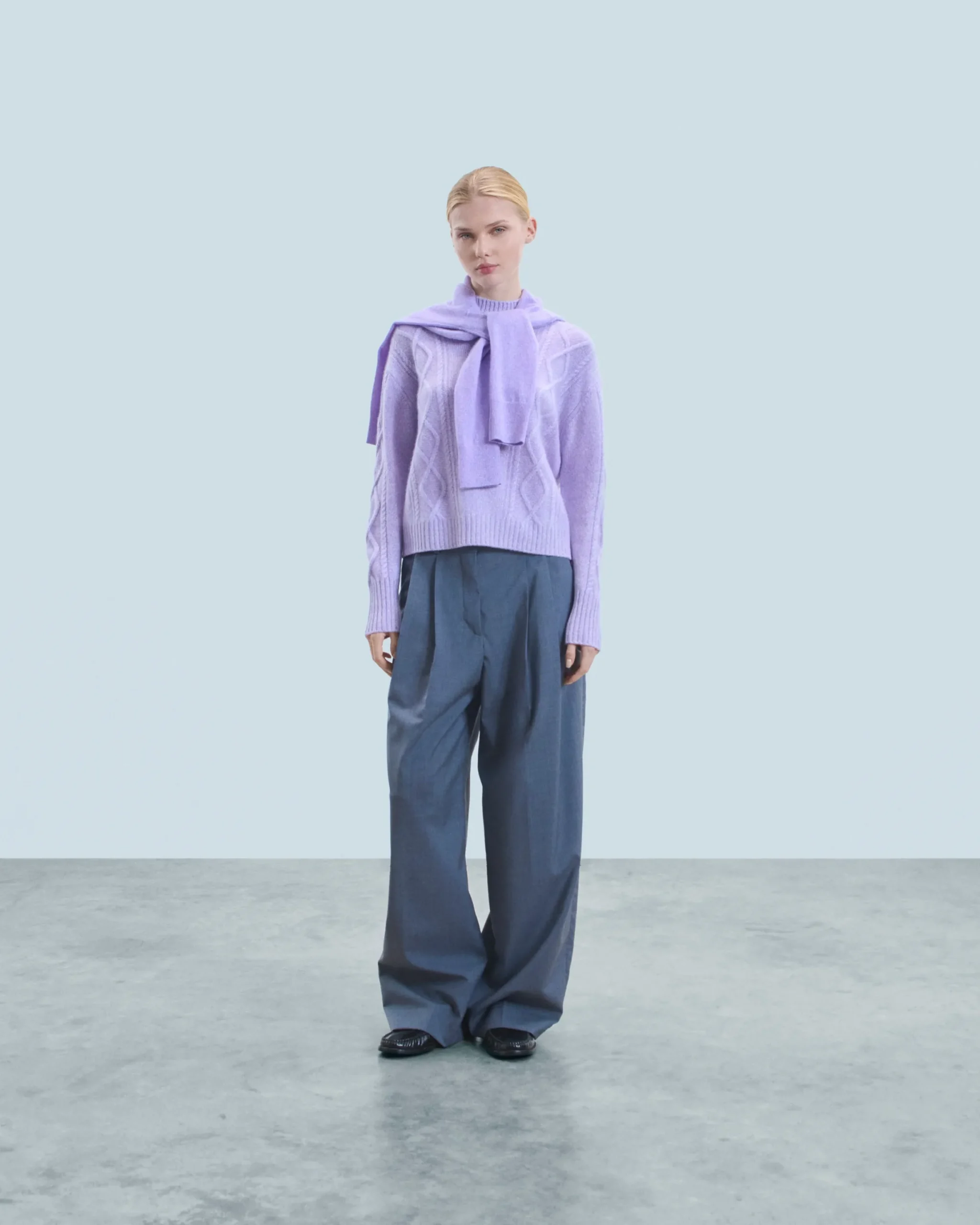 Twisted Mock Neck Sweater