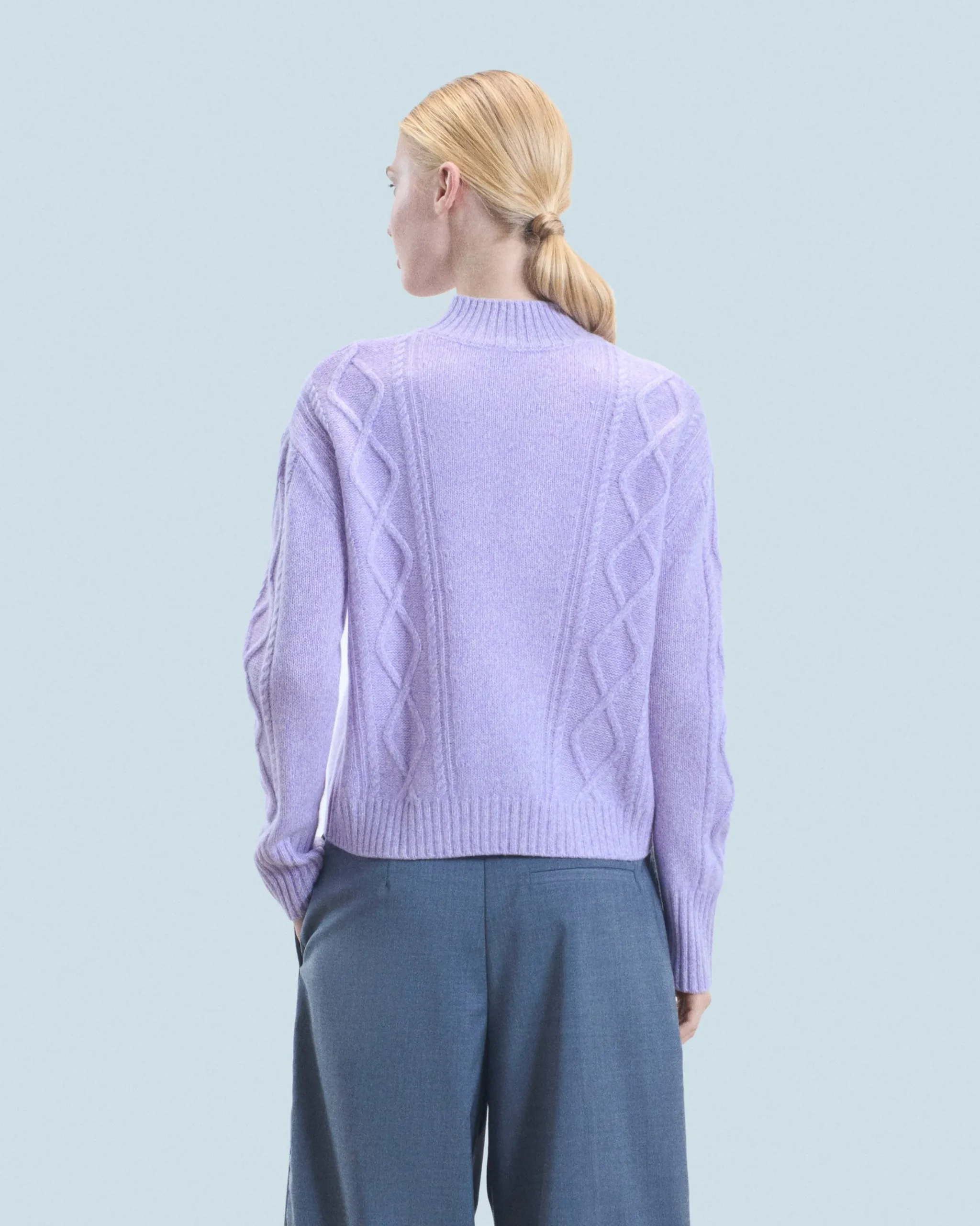Twisted Mock Neck Sweater