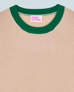 Two-Tone Contrast Crewneck Sweater