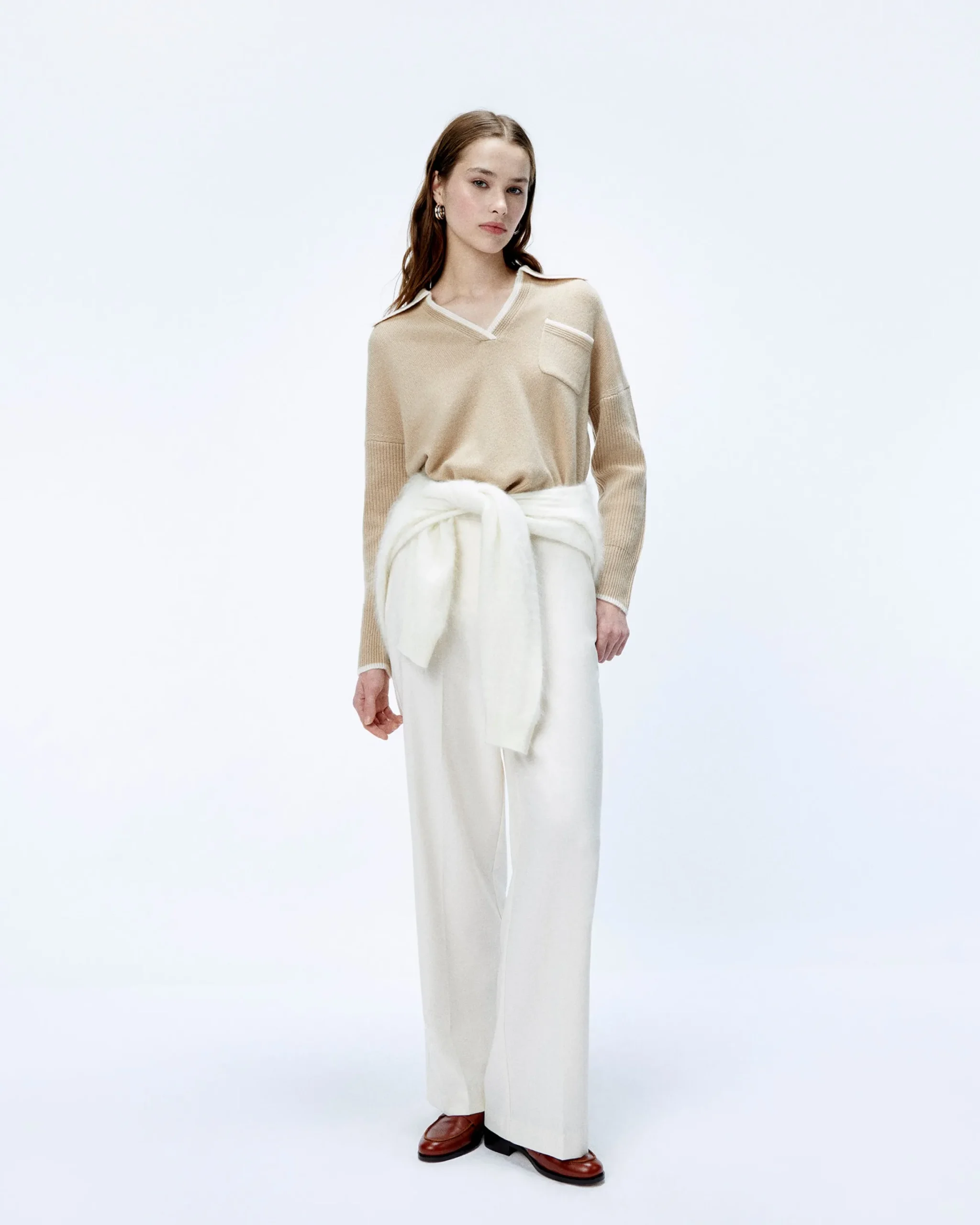 Two-tone Polo Neck Sweater