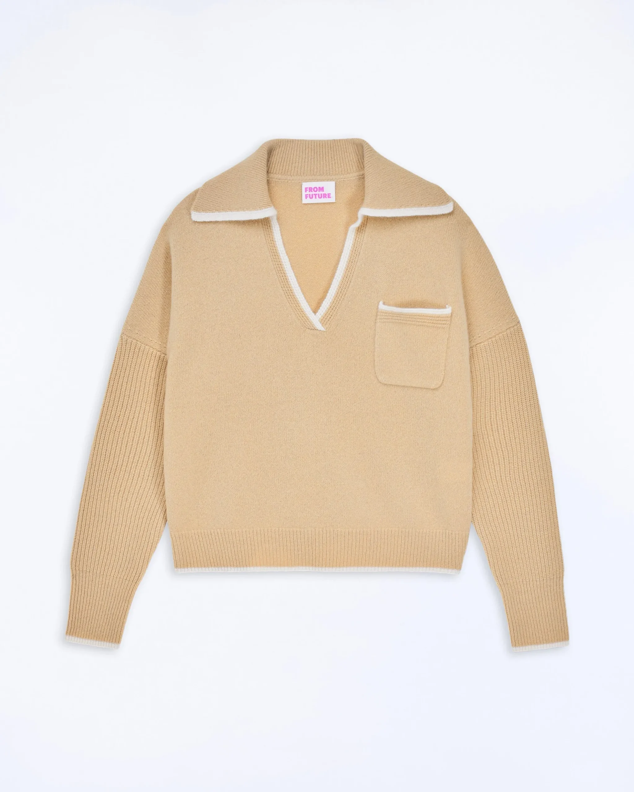 Two-tone Polo Neck Sweater
