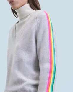 V-Neck Sweater with Multico Sleeves