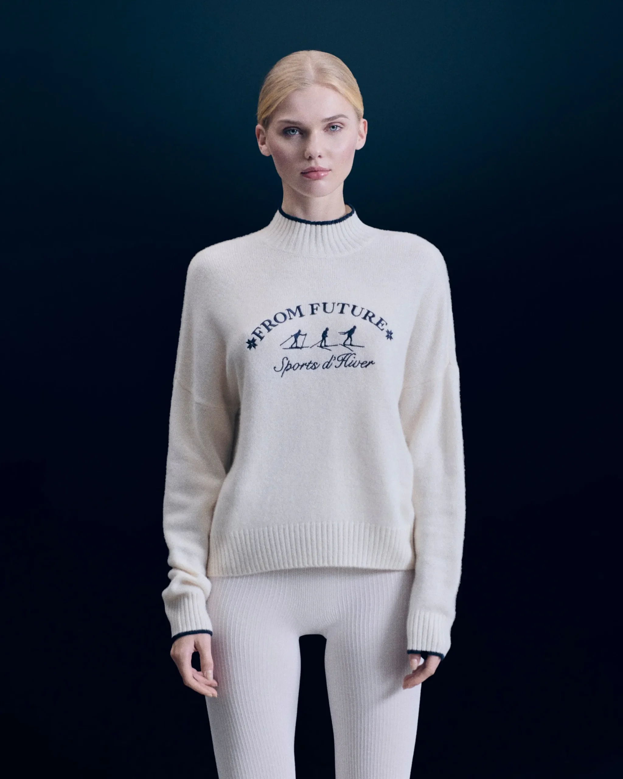Winter Sports Mock Neck Sweater